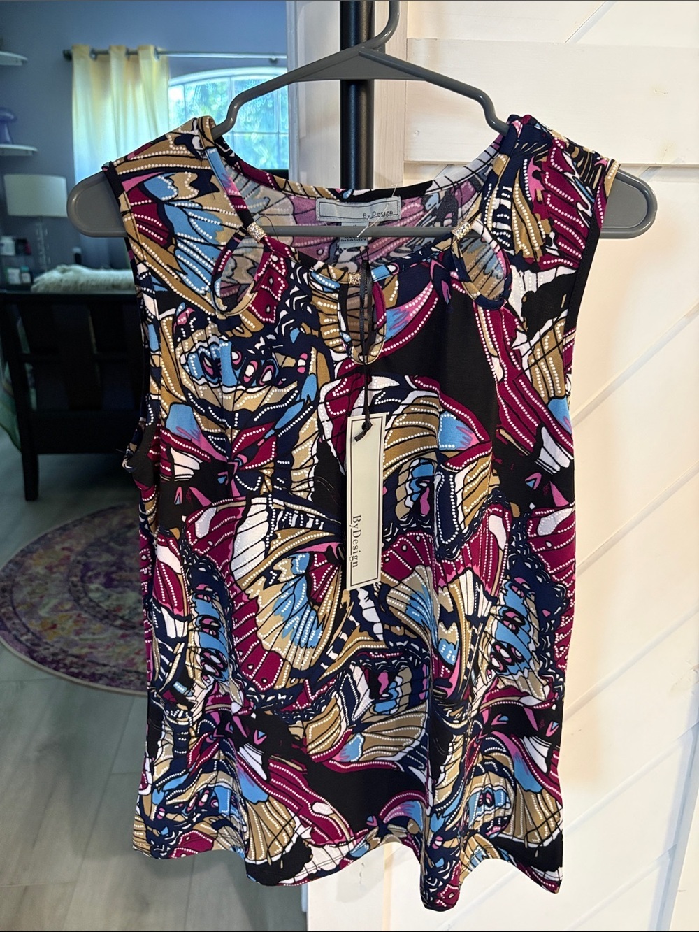 Multicolor Printed Sleeveless Tank Top - Black Base